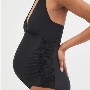 Motherhood Maternity Beach Bump Black One Piece Swimsuit